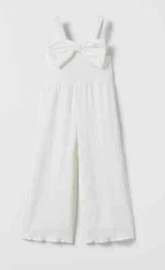 ZARA KIDS GIRL RUFFLED TEXTURED JUMPSUIT WHITE 6201/702 - Picture 1 of 1