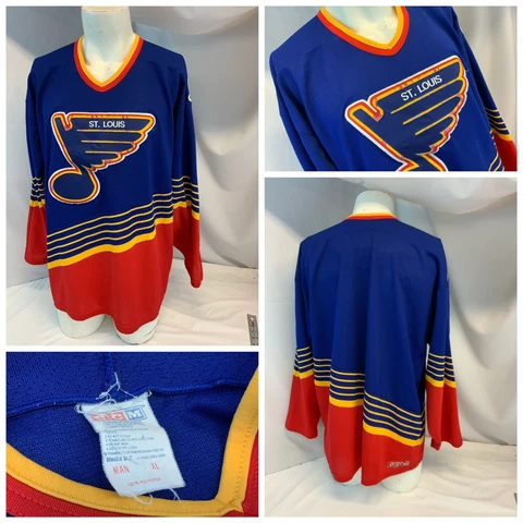 St. Louis Blues CCM 1990s Retro Jersey Sweater XL Men Blue Sewn Logo YGI H1-34 Cover