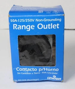 LEVITON 800-5206 50 AMP 1255-250 PRESA PORTATA SENZA MESSA A TERRA NOS - Foto 1 di 5