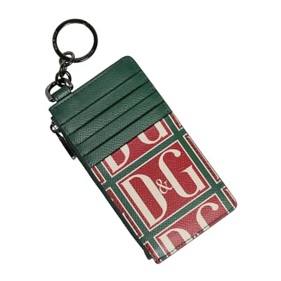 Бумажник DOLCE & GABBANA из зеленой телячьей кожи с логотипом и монограммой держатель для карт 370usd - Изображение 1 из 4