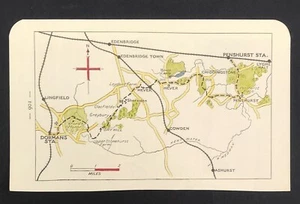 Penhurst Edenbridge Hever Pocket Map Walk Dormans Sussex 1900 - Picture 1 of 2