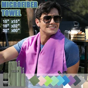 Beach Towel Sports Microfiber Quick Dry Yoga Towel Violet Ultralight Absorbe - Picture 1 of 25