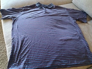 Bolle Golf Polo Shirt Mens XL Purple Stripe Athletic Wear Bollé Tech - Picture 1 of 3