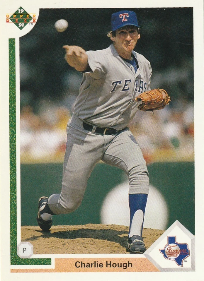FREE SHIPPING-MINT-1991 Upper Deck Charlie Hough #313-PLUS RANGERS BONUS CARDS - Image 1 of 1