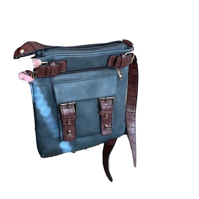 Women Small All-In-One Faux Leather Zipped Crossbody Bags Studded Handbag Purses - Image 1 of 4