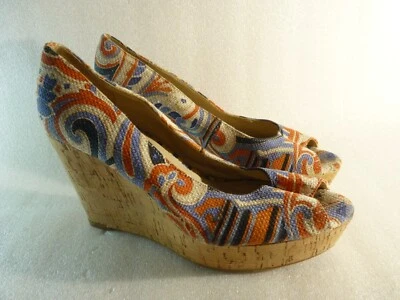 Nine West Mujer Zapatos Sandalias Cuña Multicolor Talla 7 SKU 12403 Foto 1 de 4
