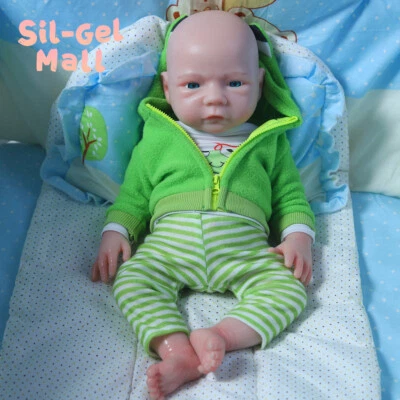 SIL-GEL MALL 18.5" Realistic BOY Full Body Soft Silicone Reborn Baby Dolls ​​Handmade Dolls
