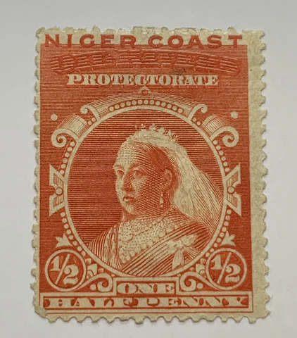 1893 NIGER COAST PROTECTORATE STAMP #37 MI#14 MINT HINGED OG Cover