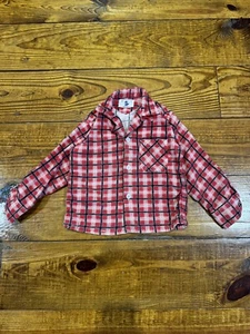 Vintage 50s Wrangler Blue Bell Youth Kids Sanforized Flannel Shirt Button Up - Picture 1 of 10