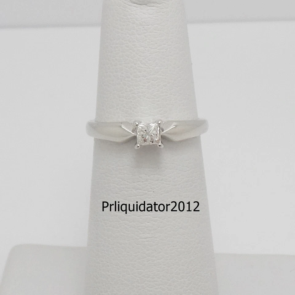 .18CT Natural Diamond Princess Solitaire Engagement Wedding Ring 10K White Gold - Image 1 of 4