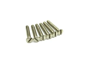 6x CHROME STRAP BUTTON OR BRIDGE MOUNT VINTAGE STYLE SCREWS FOR BASS OR GUITAR - Bild 1 von 1