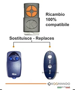 Telecomando apricancello Multikoo Slide compatibile con Nice, Flo1,Flo2,Very VE - Foto 1 di 9