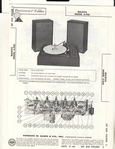 Sams Photofact, Bulova Model S-920, Plattenspieler, Original Hard Copy - Bild 1 von 1