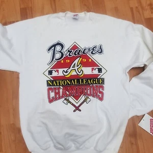 Vintage Jerzees Atlanta Braves NL Champions 1991 Sweatshirt XLarge Free - Picture 1 of 5