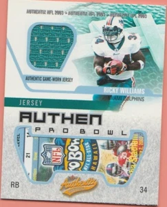 NFL Ricky Williams Miami Dolphins Game Used Jersey Card - #51/74 worldwide RARE - Bild 1 von 2