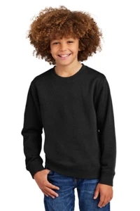 District DT6104Y Youth Cotton/Poly V.I.T. Fleece Crew Neck Long Sleeve T-Shirt - Picture 1 of 10