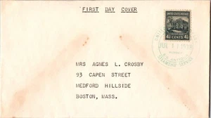1938 USA Purser SSAntigua United Fruit Company UFC First Day Cover To MA Boston - Picture 1 of 2
