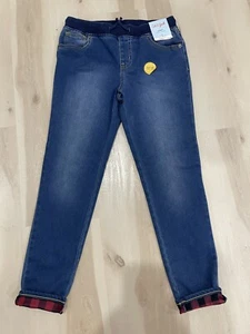Cat & Jack Girls' Skinny Pull-On Mid-Rise Cuffed Jeans Size 14 Blue Med Wash - Picture 1 of 6
