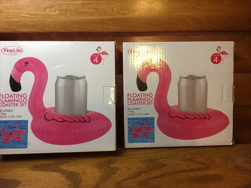 2 КОРОБКИ ПО 4 КАЖДЫЙ ПЛАВАЮЩИЙ набор подставок для фламинго ОБА НОВЫЕ В КОРОБКЕ - Изображение 1 из 1