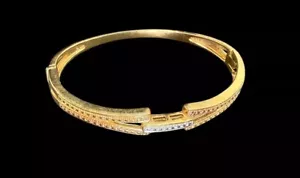 Ross Simons 925 Bangle Bracelet Tri Gold Plated Over Sterling - Picture 1 of 9