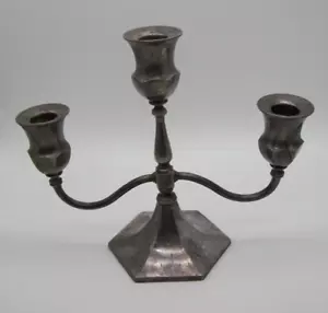 Portacandele candelabro vintage anni '20 WILCOX 3 bracci, n. N183, art deco - Foto 1 di 21