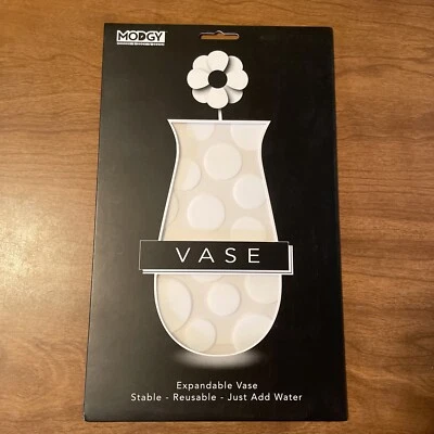 Modgy Myvaz Expandable Collapsible Reusable Vase “Polkie” Polka Dots 10 X 6 - Image 1 of 4
