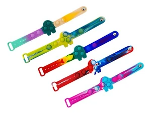 Pop Pushits Fidget Wristband Silicone Toy Push Bubble Stress Relief Kids Gift - Picture 1 of 6