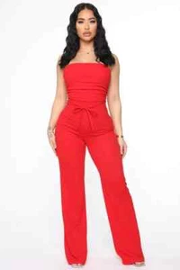 Women Fashion Nova Thea Jumpsuit - Red Size XL - Picture 1 of 9