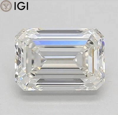 EMERALD Cut CVD Lab Grown Diamond 1.10 Carat IGI Certified G Color VVS2 Clarity - Image 1 of 4