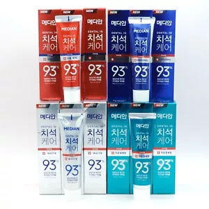 MEDIAN Dental IQ 93% Pasta do zębów 120g x 3ea Biała Zielona Niebieska Czerwona K-Beauty - Zdjęcie 1 z 18