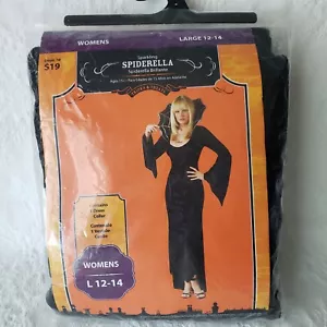 Tricks and Treats funkelndes Spiderella Damen-Kostümkleid mit Kragen groß 12-14 - Bild 1 von 4