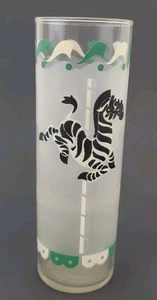 Vintage MCM Zebra Libbey Karussell Merry Go Round Tom Collins Milchglas - Bild 1 von 5