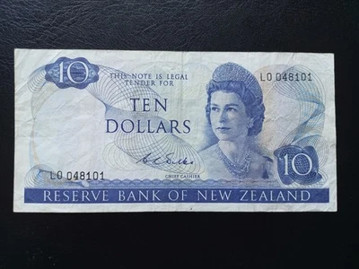 New Zealand 10 dollars, 1968, D.L. Wilks, (P-166b) - Image 1 of 4