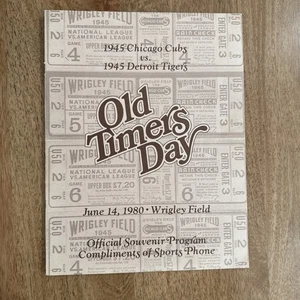 2X Signed 1980 Chicago Cubs vs Detroit Tigers Old Timers Day Program - Picture 1 of 5