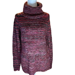 Suéter Columbia Mujer Cuello Alto Talla XL Rojo Negro Manga Larga Tejido Acogedor - Imagen 1 de 8