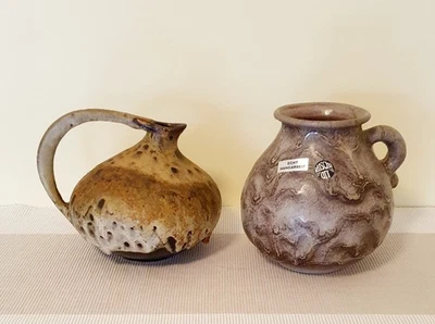 Vase Krug 2 tlg Ruscha Nr. 313 + 354, Kurt Tschörner 60er/70er Jahre, Henkelvase - Bild 1 von 4