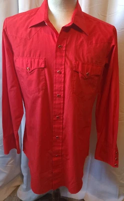 VTG  H BAR C Men’s RanchWear Western Shirt Rockabilly Pearl Snap 15.5-/33 - USA - Image 1 of 4