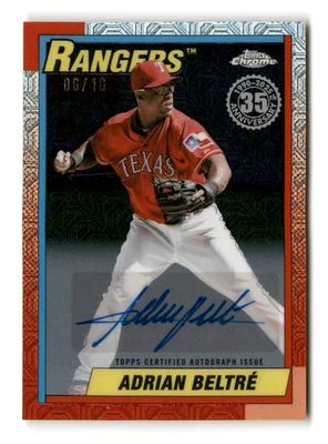 2025 Topps 更新 - Adrian Beltre Mojo Chrome 银色套装签名(黑色/10) — 第 1/2 张图片