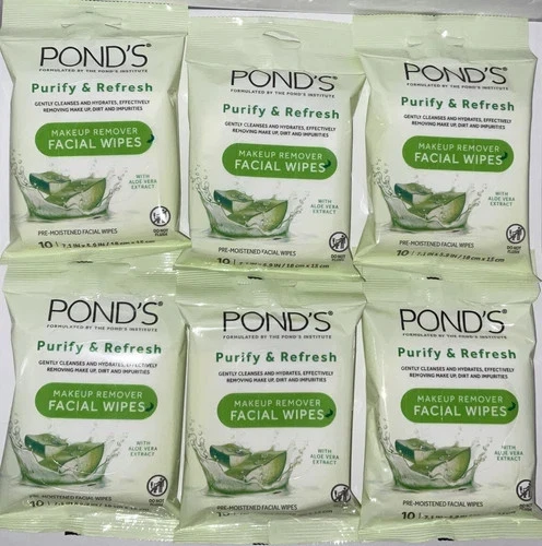 (6x) Средство для удаления макияжа Pond's Purify And Refresh салфетки для лица пруды алоэ вера 10 штук - Изображение 1 из 1