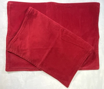 2x Ralph Lauren Red Corduroy Standard Pillow Shams - Image 1 of 4