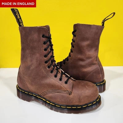 💥Dr. Martens Doc Англии MIE редкая 90-х винтажный Crazy Horse 1919 ботинки UK7 US9💥 - Изображение 1 из 4