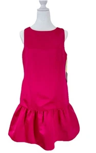 Cece Cynthia Steffe NWT Barbie Pink Satin Ruffle Hem Dress Mean Girls Size 8 - Picture 1 of 5