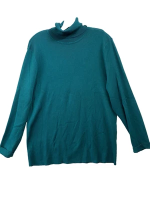 Suéter Pullover Chico's Mujer Verde Talla XL (3) Manga Larga Cuello Tortuga Foto 1 de 4