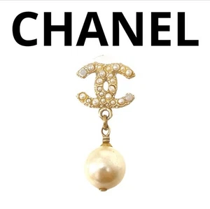 CHANEL Coco Mark Pearl Crystal Clip-On Earring Vintage – Beautiful Condition - Picture 1 of 8