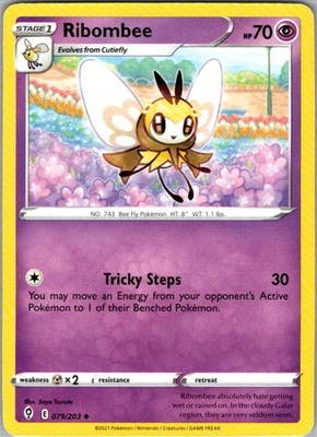 Ribombee 079/203 Normal Uncommon SWSH07: Evolving Skies NM - Image 1 of 2