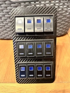 Boat Waterproof Carbon Fibre 12v LED 12 Gang Switch Panel - Picture 1 of 8