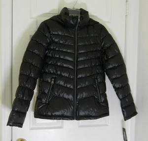Kenneth Cole Packable Puffer Jacket Hooded Lightweight Black Gr. Small Neu mit Etikett - Bild 1 von 9
