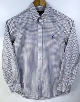 Ralph Lauren Shirt Men Medium Blue Pink Green Check Pastel Pony Preppy Classic - Image 1 of 4