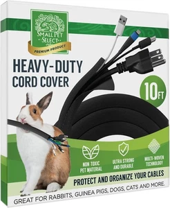 Small Pet Select Copricavo Durevole 10FT per Masticare Animali Coniglio Cane Gatto - Nero - Foto 1 di 8