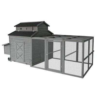 Chicken Coop Mobile Hen Coop Large Poultry Cage with Wheels Outdoor - Изображение 1 из 4